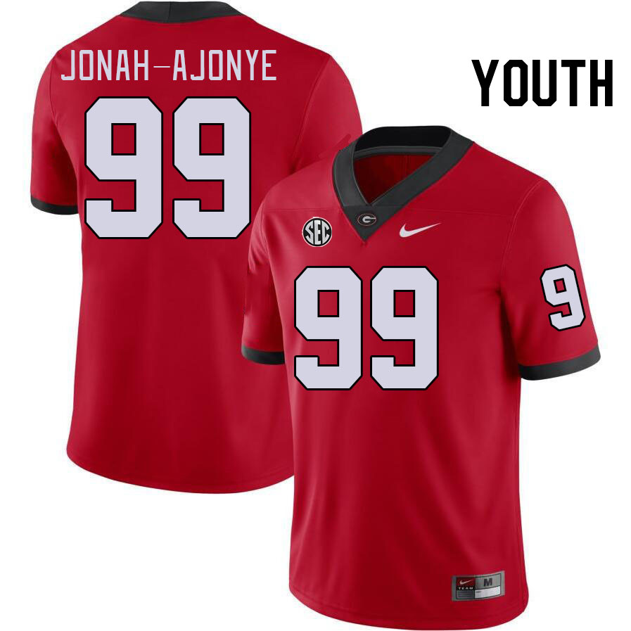 Youth #99 Joseph Jonah-Ajonye Georgia Bulldogs College Football Jerseys Stitched-Red